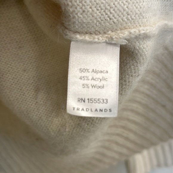 Tradlands Cream Ivory Alpaca Wool Sweater Ribbed Knit Womens Medium - Picture 5 of 10